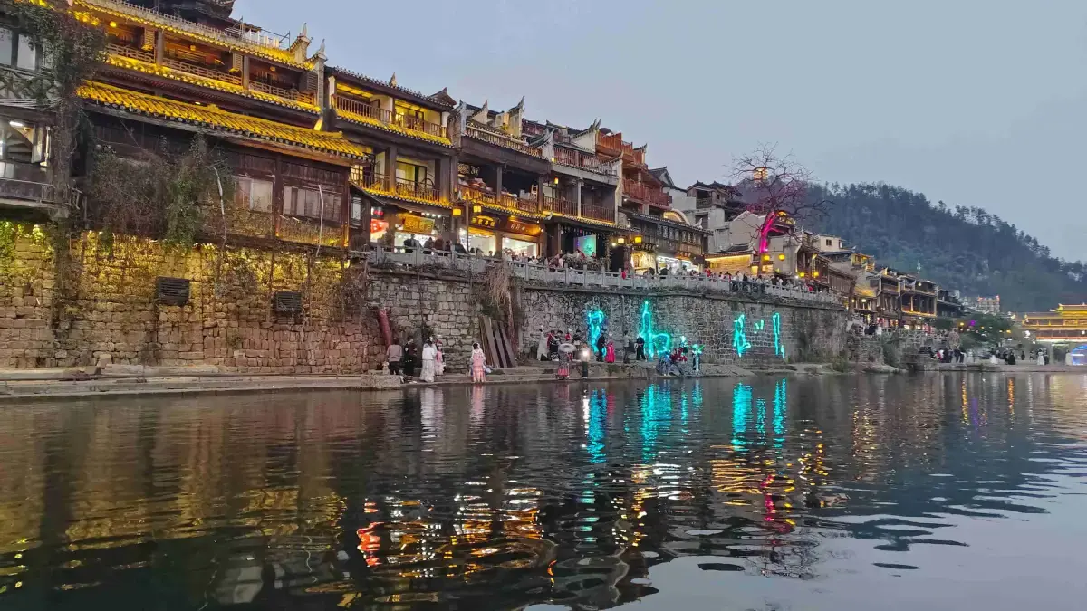 The Tuojiang River and stilted houses of Fenghuang Ancient Town